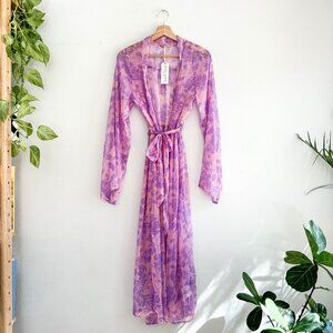 NWT Topshop Sheer Floral Beach Cover Up Kimono